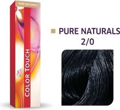 Obrázek produktu pro Wella Color Touch Pure Naturals, Hnědá, 2/0, Darkest Brown/Natural, Ženy, 60 ml, Všechny vlasy