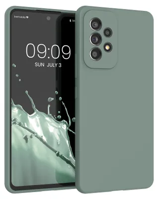 Produktbild von kwmobile Handyhülle für Samsung Galaxy A53 5G Hülle - Case Silikon - Kabelloses Laden - Schutzhülle Cover in Rainwashed Grün
