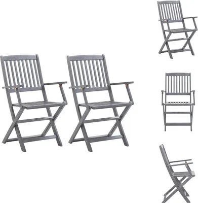 Image de vidaXL Chaises de jardin pliantes 2 pcs. Acacia massif - Chaises de jardin