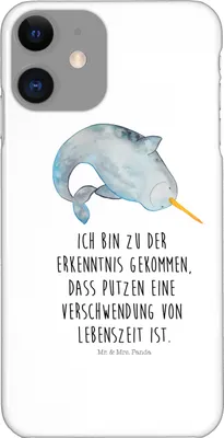 Produktbild von Mr. & Mrs. Panda Iphone 11 Handyhülle Narwal - Weiß - Geschenk, Wal, Handy Schutzhülle, Cover, Case, Hausfrau, Meer, Aufräumen, Hülle, Putzen, Kinderzimmer