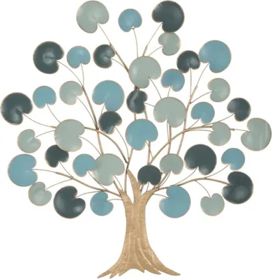 Wanddekoration Ferro 89 x 90 x 2,5 cm Metall Blau_Natur24
