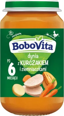 Zdjęcie produktu dla BoboVita Dynia z kurczakiem i ziemniaczkami po 6 miesiącu 190 g