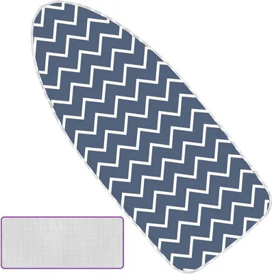 Imagen del producto de Tapa de tabla de planchar - Textiles de tabla de planchar - Plancha sin muelas - Represa extra - 130 x 50 cm - Blanco Gris
