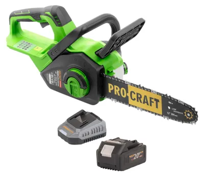 Produktbild von Procraft PKA38 Akku Kettensäge 20 V 304 mm Brushless + 1x Akku 4,0 Ah + Ladegerät