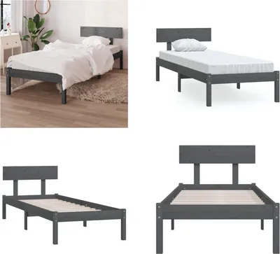 Obrázok produktu pre vidaXL Posteľ z masívu sivá borovica 100x200 cm - rám postele - posteľ - drevená posteľ