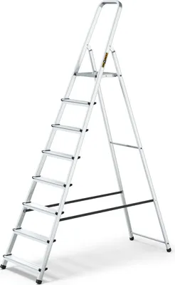 Immagine prodotto di Drabest | Scala - 8 gradini, portata 125 kg - scala in alluminio, scala pieghevole, piedini antiscivolo