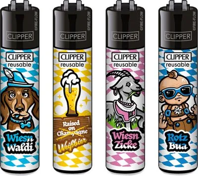 Produktbild von Clipper Reibrad Feuerzeuge FFX Bayern #2, 4 Stück