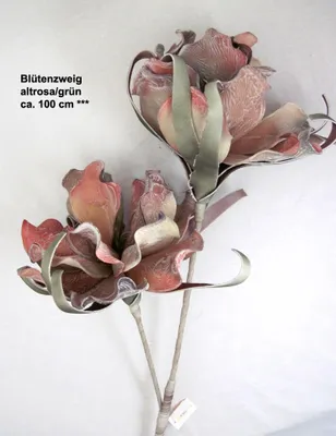 Produktbild von 1 Kunstblüte-Zweig altrosa/grün, ca. 100 cm Gesamtlänge
