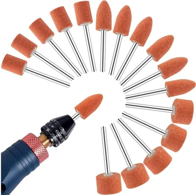 Produktbild von 42pcs Korund Schleifspitze Set, Stein Schleifen Polierkopf, Schleifaufsätze Für Dremel Rotationswerkzeug Drehwerkzeug Zubehör Für Schleifen, Entgraten, Polieren