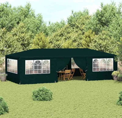 Produktbild von Möbel Profi-Partyzelt mit Seitenwänden 4×9 m Grün 90 g/m² - Pavillons & Partyzelte &3759
