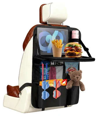 Produktbild von Autositz Organizer Rücksitz mit Klapptisch, Kinder Auto Organizer mit Tablet-Fach, Wasserdichter Sitzschoner, 41x60cm
