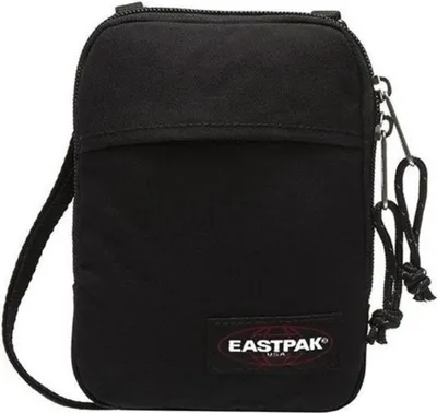 A black Eastpak shoulder bag is shown against a white background.