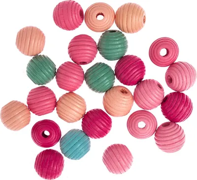 Image de Perles en bois fraisées 15mm 25pcs