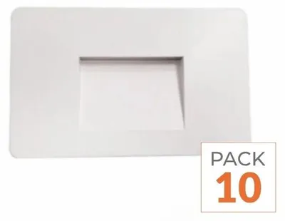 Image de Spots LED encastrables, 3W, 220V, angle de diffusion 120°, couleur blanche, indice de protection IP44, pour escaliers - Pack de 10 - Lumière blanche chaude, température de couleur 2300K - 3500K
