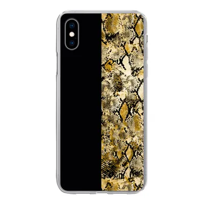 Produktbild von MuchoWow® Handyhülle Schutzhülle Hülle für iPhone Xs Schlange - Gold - Luxus Silikon Softcase Handy Hülle - Handytasche