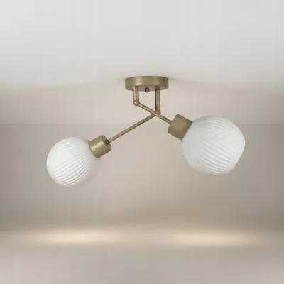 Zdjęcie produktu dla Euro-Lamp Lampa Sufitowa Orion 2 Kaszmir Biały Prążek 2X60W PRODUCENT