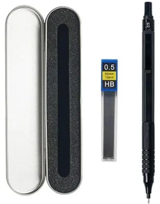 Produktbild von Druckbleistift Metall 0,5 mm mit Etui und Ersatzmine Schwarz