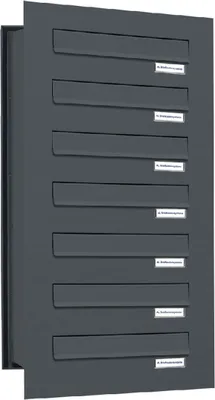 Produktbild von 7er Briefkastenanlage für Mauerdurchwurf RAL 7016 Anthrazit