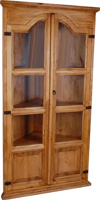 Produktbild von MiaMöbel Eckvitrine Mexico Möbel 103x195x55 cm Landhausstil Massivholz Pinie Honig