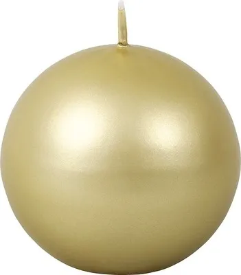 Image de Bougie de Noël METALIK Ø 8 cm métallique or brillant