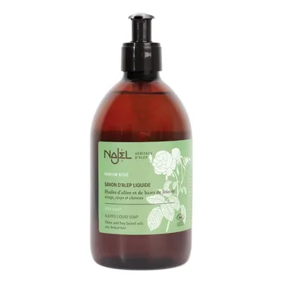 Image de Savon liquide d'Alep - Eau de rose de Damas 500ml