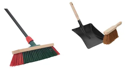 Produktbild von Novaliv Straßenbesen mit Stiel Gartenbesen Kehrgarnitur Kokos Besen Kehrblech (1, Gartenbesen + Kehrschaufel Set Kokos)