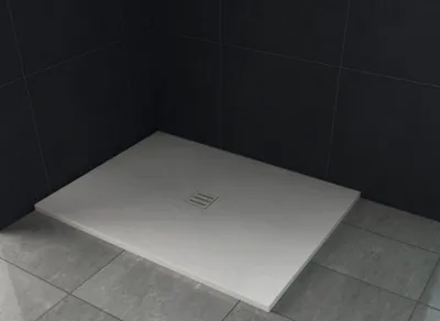 Produktbild von 32 mm SMC Duschtasse Steinlook 140 x 90 cm in weiß