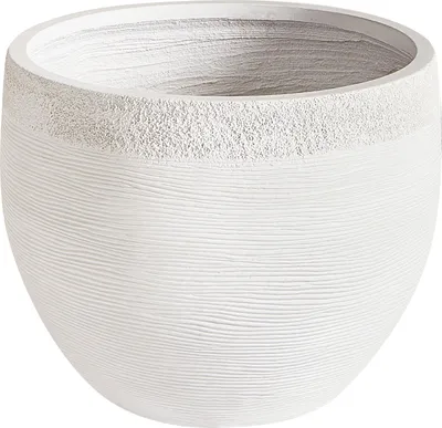 Zdjęcie produktu dla BELIANI Okrągła doniczka biała 38x38x30 cm dekoracyjna ozdobna dom ogród balkon taras