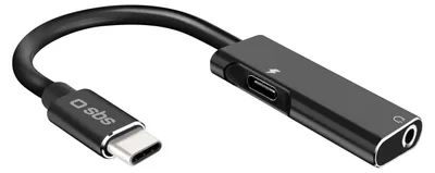 Produktbild von SBS USB-C-Stecker Auf Klinkenbuchse 3,5 Mm Mit USB-C-Ladeanschluss
