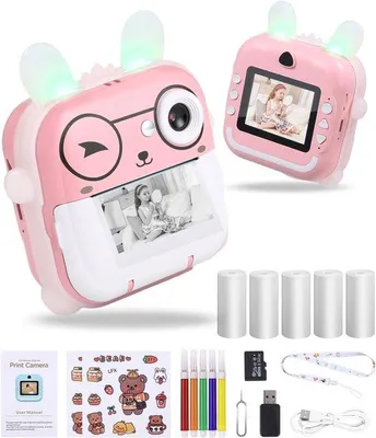 Productafbeelding van Kindercamera 2.0 inch display, digitale kindercamera, selfiecamera voor kinderen, dubbele lens met 32GB SD-kaart