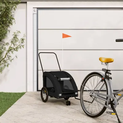 Image de Design New Remorque Vélo Chiens Noir Tissu Oxford et Fer - Buggys pour chiens Meubles2025 CHY8098632 1parcel