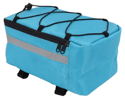 Zdjęcie produktu dla Torba na bagażnik rowerowy, odporna na zachlapanie torba z tkaniny Oxford z odblaskowym paskiem, torba na tylny bagażnik rowerowy do dojazdów do pracy w mieście, niebieska torba rowerowa -
