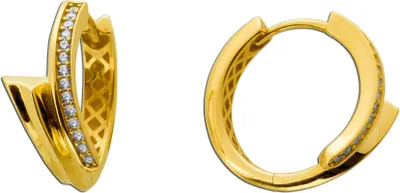 Produktbild von Creolen Klapp Scharnier Gold 333 8 Karat weiße Zirkonia