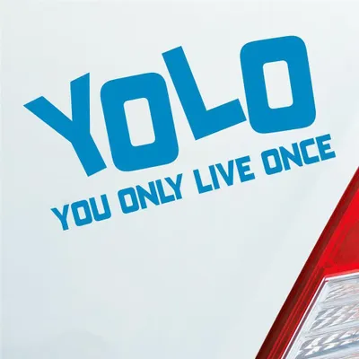 Produktbild von Auto Aufkleber YOLO You only live once Leben Genießen Abenteuer 12x6 cm Hellblau Sticker Heckscheibenaufkleber