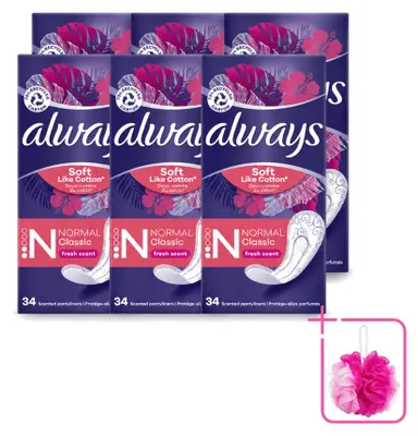 Image de 6 x Serviettes hygiéniques Always DailyFresh, normales, pack économique - 6 pièces