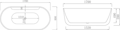 Produktbild von Zeitgenössisch Wanne Acryl Badewanne Badezimmer Weiß Standbadewanne