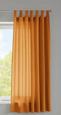 Produktbild von 1er Set Vorhang Schal Schlaufen »Berlin« HxB 175x140 cm Orange Blickdicht Microsatin Lichtdurchlässig Kräuselband Uni Matt, 20400N