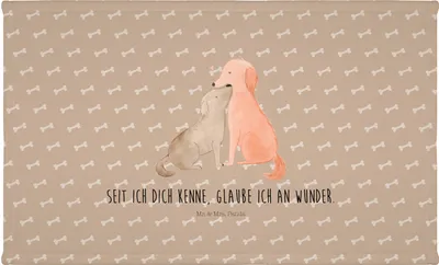 Produktbild von Mr. & Mrs. Panda Handtuch Hunde Liebe - Hundeglück - Geschenk, Herz, Hund, Sprüche, Optimitisch, Baumwollhandtuch, Kuscheln, Flauschtuch, Wunder, kleines, baumwolle