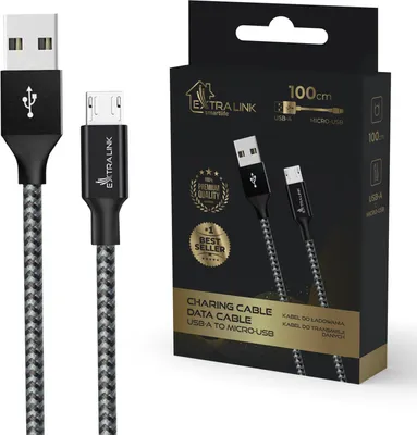 Produktbild von Extralink USB-A auf Micro USB Kabel 1m Ladekabel Datenkabel
