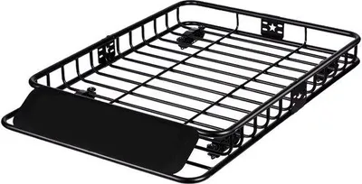Productafbeelding van Draagrek met stevig bevestigingsplatform, 130,5 x 91,5 x 12,7 cm, waterdichte laadruimte van 15 kubieke voet, draagvermogen van 90 kg, universeel bevestigingsplatform geschikt voor SUV's en vrachtwagens