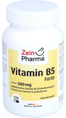 Immagine prodotto di Vitamina B5 (acido pantotenico) 500 mg in capsule, 120 Capsule