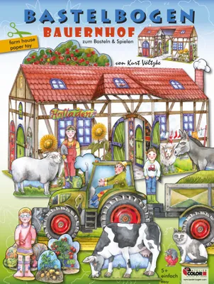 Produktbild von Bauernhof basteln aus Papier Bastelbogen Ausschneidebogen