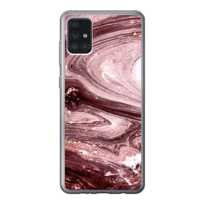 Produktbild von MuchoWow® Handyhülle Schutzhülle Hülle für Samsung Galaxy A52 5G Marmor - Gold - Rosa Silikon Softcase Handy Hülle - Umschlag