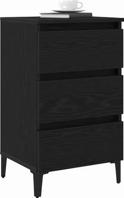 Image de vidaXL Table de nuit noir imitation chêne 40 x 35 x 69 cm Bois composite