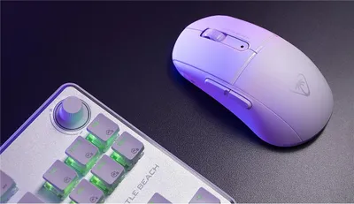 Produktbild von Turtle Beach Burst II Air – Kabellose 2,4-GHz-Gaming-Maus: ultraleichte 47 g, Optical Switches, symmetrisch, optischer Sensor, 26k DPI, Bluetooth, bis zu 120h Akkulaufzeit - Weiß, Rechts, Optisch, RF Wireless + Bluetooth, 26000 DPI, Weiß