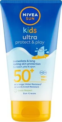 Obrázok produktu pre Nivea - Sun Kids Ultra Protect & Play SPF50+ - Vodoodolný opaľovací krém pre deti 150 ml