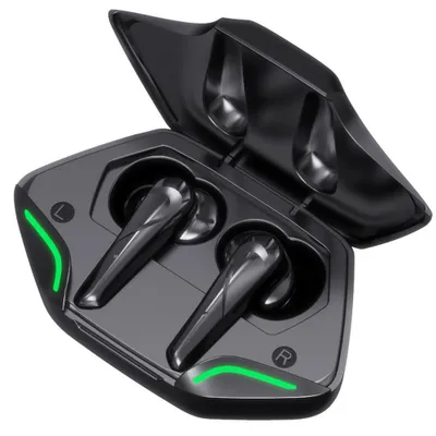 Produktbild von Bluetooth Gaming Kopfhörer kabellos mit Low Latency & LED Ladecase – In Ear Earbuds mit Mikrofon, HiFi Sound, USB-C, lange Akkulaufzeit