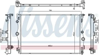 Produktbild von NISSENS 606815 Kühler Wasserkühler Motorkühler passend für MERCEDES-BENZ A-Klasse (W177) CLA Coupe (C118) CLA Shooting Brake (X118) GLB (X247) GLA