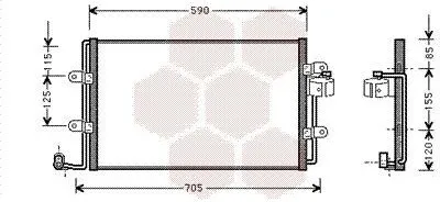 Produktbild von VAN WEZEL 58005176 Kondensator Klimaanlage Klimakondensator für VW New Beetle Schrägheck (9C1, 1C1)