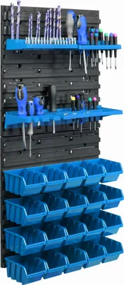 Image de 20 bacs gerbables étagère murale plastique 39 x 78 cm porte-outils atelier garage système de stockage bacs à bec Schütte